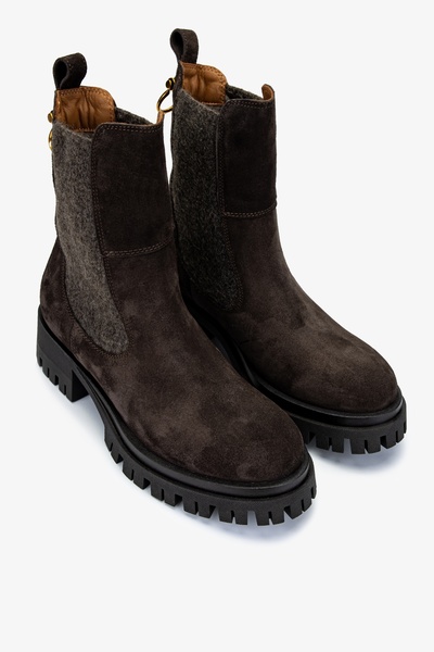 Valmenti Kadın Hakiki Deri Gri Düz Bot