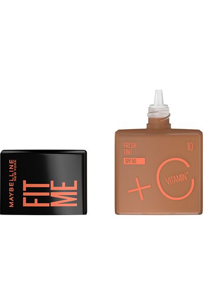Maybelline New York , Fit Me Fresh Tint Foundation SPF 50 with Brightening Vitamin C, 10