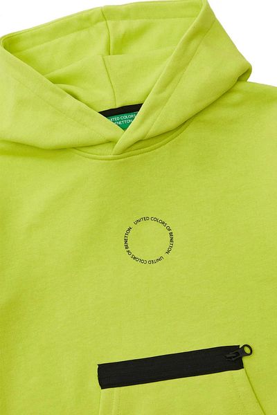 Benetton Φούτερ με κουκούλα για αγόρι - Ανοιχτό πράσινο