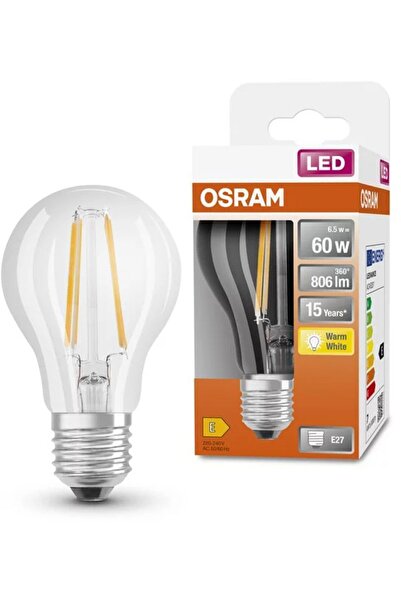 Osram Led Flament 6.5w 2700k 806lm E27 Duy Sarı Işık Ampul / 4058075112261