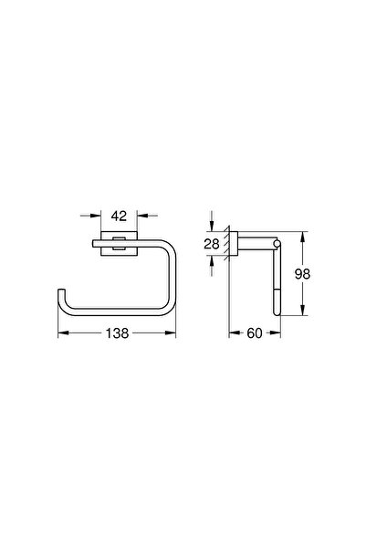 Grohe Eurocube Toilet Roll Holder Bathroom Accessory -40507001