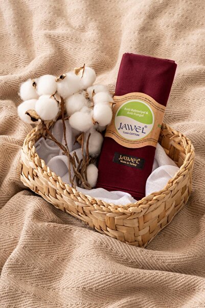 JAWEL Kadın Tesettür %100 Pamuklu Vual Şal Koyu Bordo