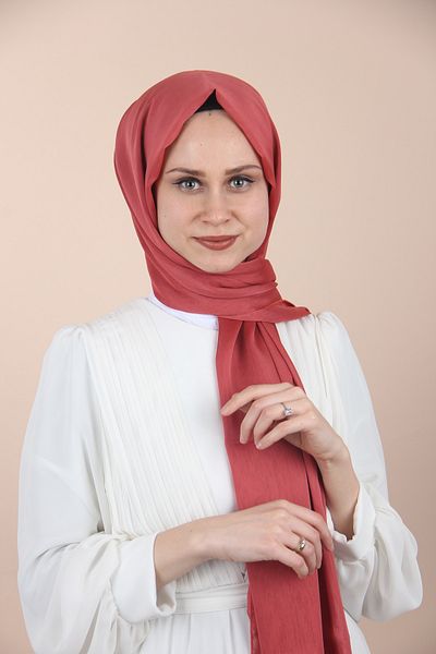 Sima شال شيفون مرجاني داكن-252 سيما جانجان