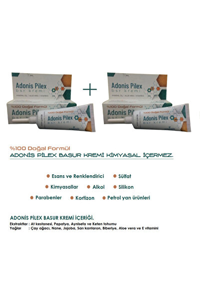 Adonis Pilex H.emoroid (B.ASUR) Kremi 2'li Avantajlı Paket ( 2 Adet X 100 ml )