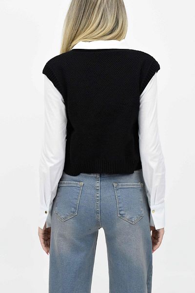 birizmoda Side Tie Knitted Knitwear Sweater - Black