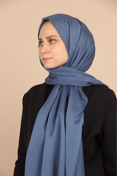 Sima Şal din şifon albastru clar-201 Sima Janjanlı