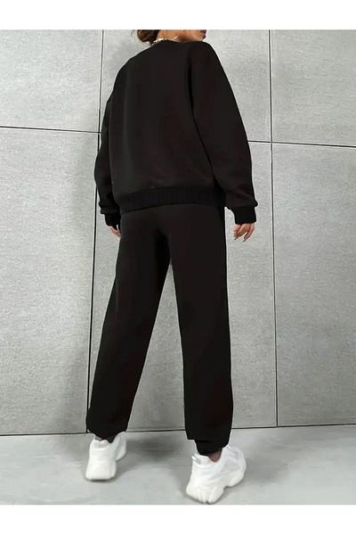 zeag Women's Moon and Sun Printed Cycling Neck Tracksuit
