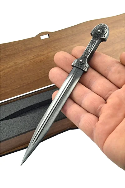 anahtarlıksepeti Ecological Silver Tumbled - Caucasian Circasus Wedge Envelope Opener with Mdf Box