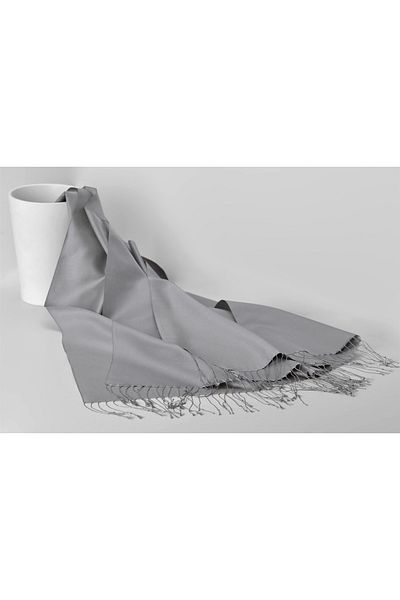 ARMANDA 100% Silk Shawl - Dark Gray