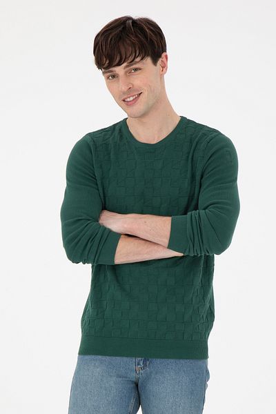 U.S. Polo Assn. Men's Dark Green Basic Sweater 50288882 -Vr079