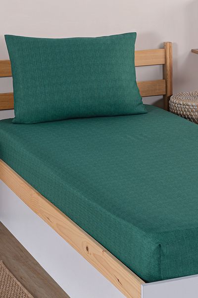 Eponj Home Pes Fitted Sheet Set Single Monstera Green Combination