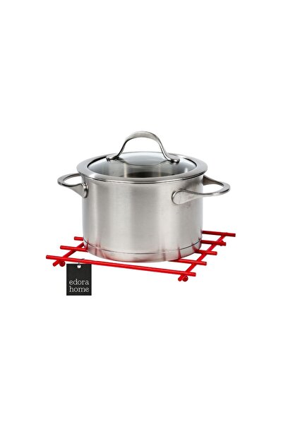 Edora Home New Year's Red 4-Piece Serving Set - Napkin Holder, Paper Towel Holder, Bread Macrame, Trivet