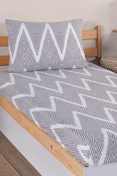 Eponj Home Single Olivia Combination - Gray Sheet Set with Pes Elastic