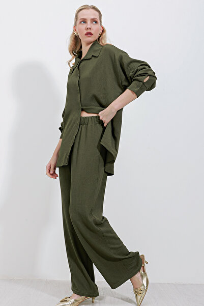 Bigdart 5858 Gestrickter Doppelanzug – Khakifarbene Herrenschuhe