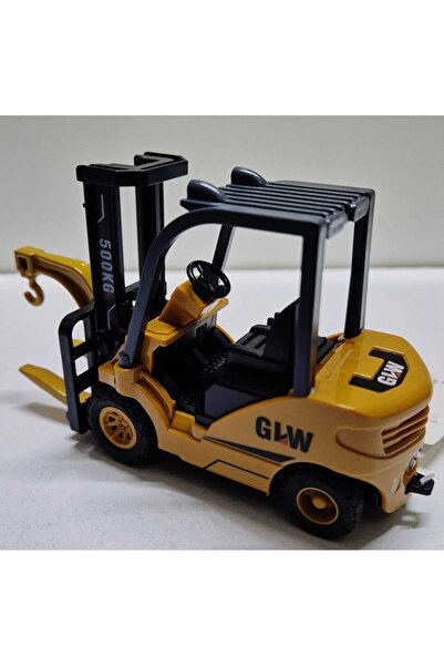 Hepsilazım Forklift Diecast Model Iş Makinası Kırılmaz Sağlam Oyuncak Hareketli Metal Lift Ve Kanca 12cm