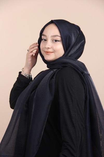 Siyane Laci̇vert Scarf Diamond Shawl