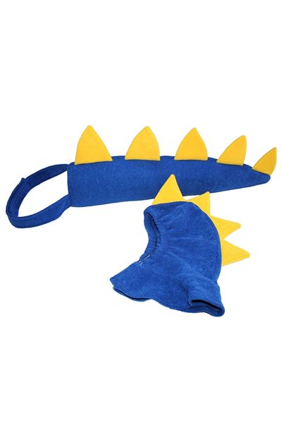 Kostüm Sarayı Set Costum Dinozaur Albastru |   Set de accesorii pentru cap cu coada de dinozaur albastru