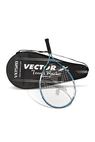 Vector X Vxt-520 Tennis Racquet | Blue/white | 25-inch | Aluminum | Strung | Shock Absorption