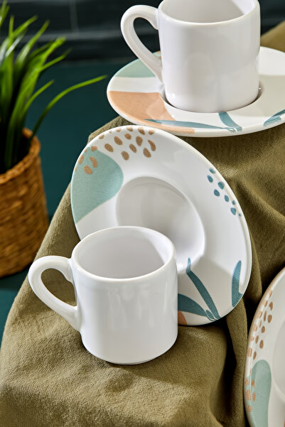 Babion Plump Soft Lux Ceramic Coffee Cup Set, Green Coffee Cup