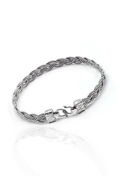 Midyat Nurtaş Gümüş Yöresel Örgü Model 925 Ayar Saf Gümüş Kadın Hasır Bilezik...