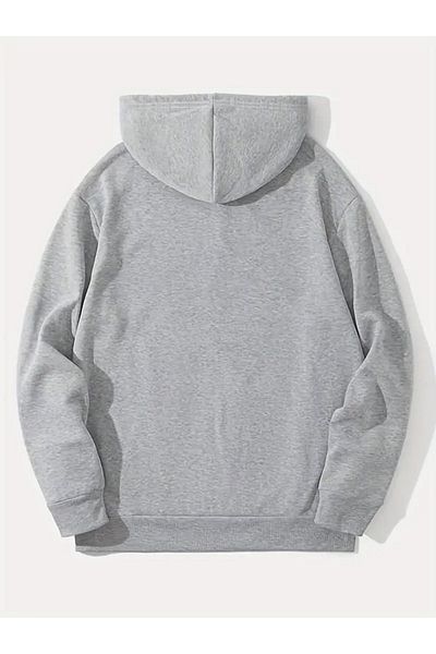 Pink Sky Gray Oversize Hooded Sweatshirt - Printed Hoodie