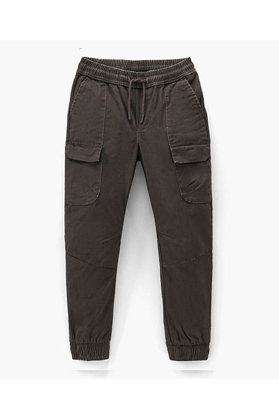 Primo Gino Cotton Ankle Length Joggers Pant Solid - Dark Brown