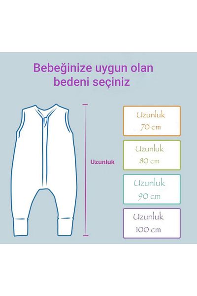 Alpar Tekstil Winter Sleeping Bag for Boys and Girls - 2.5 Tog Padded, Booties-Footed, Sleeveless, Zip-Up, Solid Gray