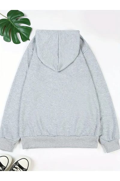 Pink Sky Φούτερ με κουκούλα σε γκρι Oversize - Φούτερ με στάμπα