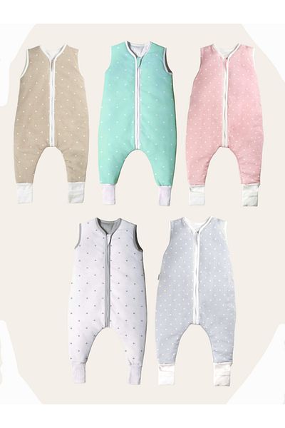 Alpar Tekstil Winter 2.5 Tog Padded Sleeveless Sleeping Bag with Booties and Zipper, Leafy Powder for Boys and Girls