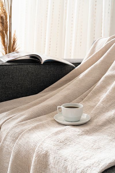Bursalı Home Collection Husa de scaun de lux Softhaven din bumbac Culoare Bej 175x225 scoarță de copac |   Husă multifuncțională