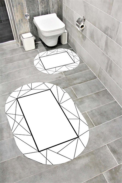 Bordo Halı Set de covorașe de baie decorative lavabile, cu absorbție de apă, ...