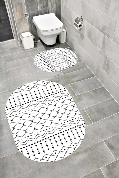 Bordo Halı Set de covorașe de baie decorative lavabile, cu absorbție de apă, ...