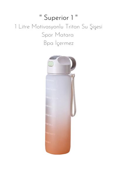 fitmart '' Superior 1'' - 1 Liter Motivated Tritan Water Bottle Sports Flask - Bpa Free