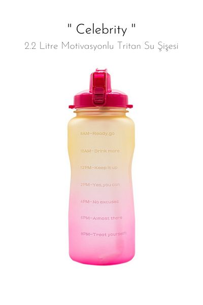 fitmart Celebrity - 2.2 Liter Motivated Tritan Water Bottle - Bpa Free