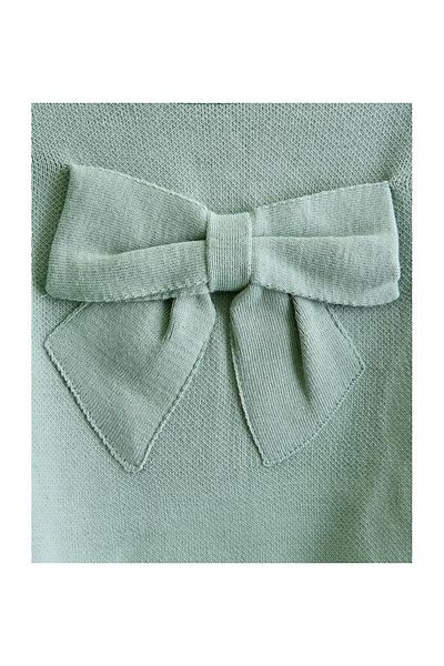 CİCHLİD Girl's Bow Detailed Green Knitwear Set