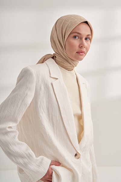 ARMANDA Beige Armanda Seher a Pattern Cotton Scarf