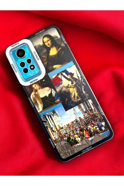 Merwish غطاء سيليكون فاخر متوافق مع Xiaomi Redmi Note 11 Pro متوافق مع Xiaomi Redmi Note 11 Pro مقاس 2 مم محمي بكاميرا فاخرة بنمط اللوفر آرت