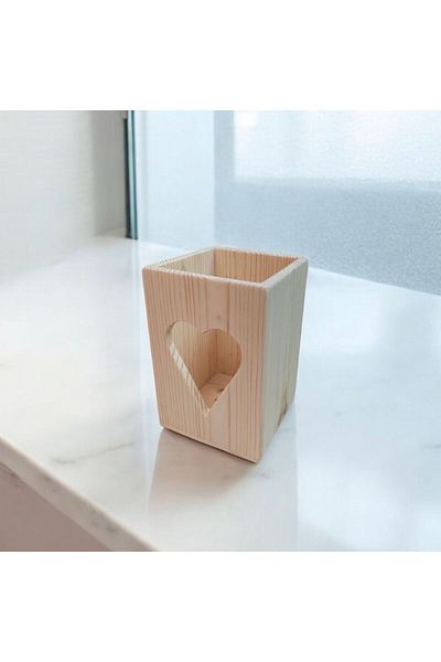 AFRALYAHOME Διακοσμητική Ξύλινη Μπάρα Μαχαιριών με Καρδιά και Λεπτομέρεια Μαχαιριών