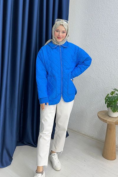 lurex moda Jachetă matlasată cu nervuri