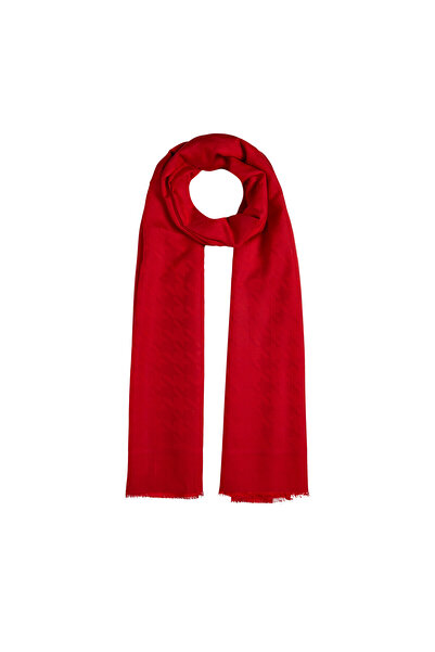 ipekevi Claret Red Silk House Houndstooth Patterned Cotton Silk Shawl 6606