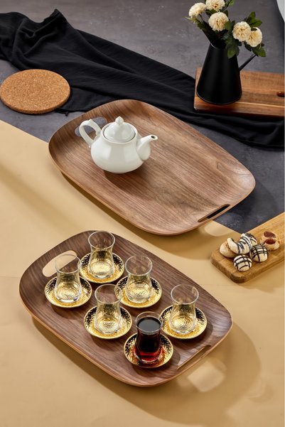 Cooker Set of 2 Luxury 44X50 Wooden Trays
