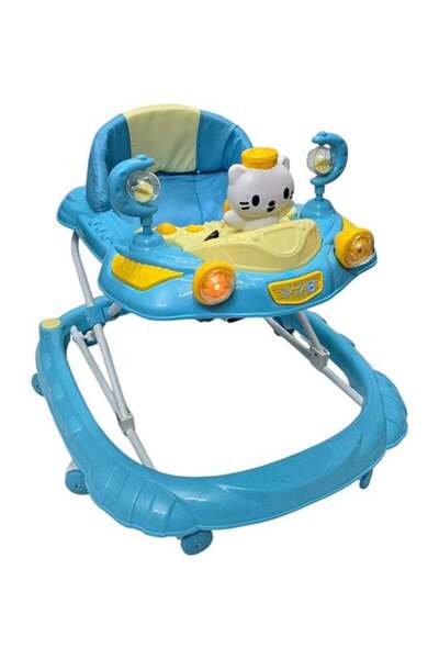 BabyCara مشاية أطفال قابلة للتعديل في الارتفاع والضوء مع موسيقى للأطفال من عم...