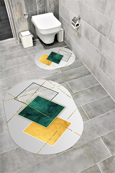 Bordo Halı Set de covorașe decorative lavabile pentru baie, cu absorbție de a...