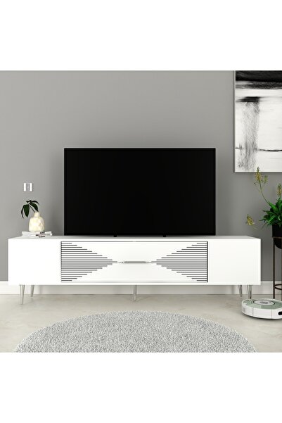 DEMONTE DECOR DEKOL1DD TV SEHPASI BEYAZ-GÜMÜŞ