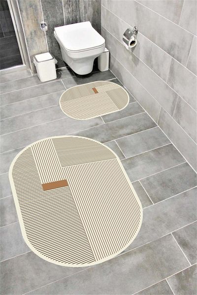 Bordo Halı Absorbant de apă, moale, anti-alunecare, căptușită cu burete, lavabilă, covoraș decorativ pentru baie 1150 OVAL