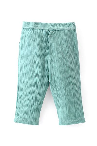 Bonfino 100% Cotton Full Length Double Gauze Trouser -Teal Blue