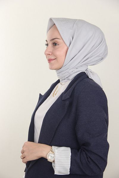 Emproyal Eșarfă din bumbac cu model de diamante Emproyal SILVER