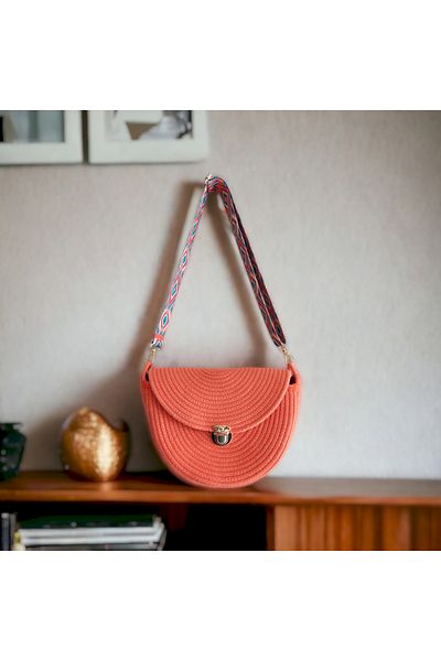 HandmadeSNM Geantă de umăr 100% lucrată manual, geantă de umăr, geantă Half Moon