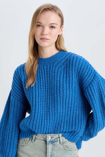 DeFacto Pulover Coool Oversize Wide Fit Crew Deck Tricot V1811az24cw
