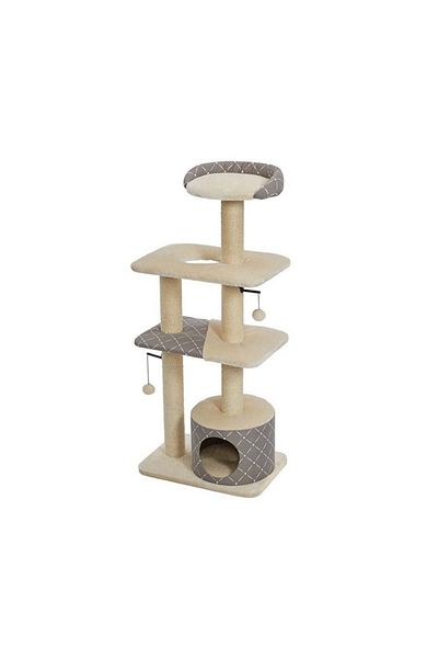 Midwest Feline Nuvo Tower Cat Furniture - Mushroom, 22"L x 15"W x 51"H